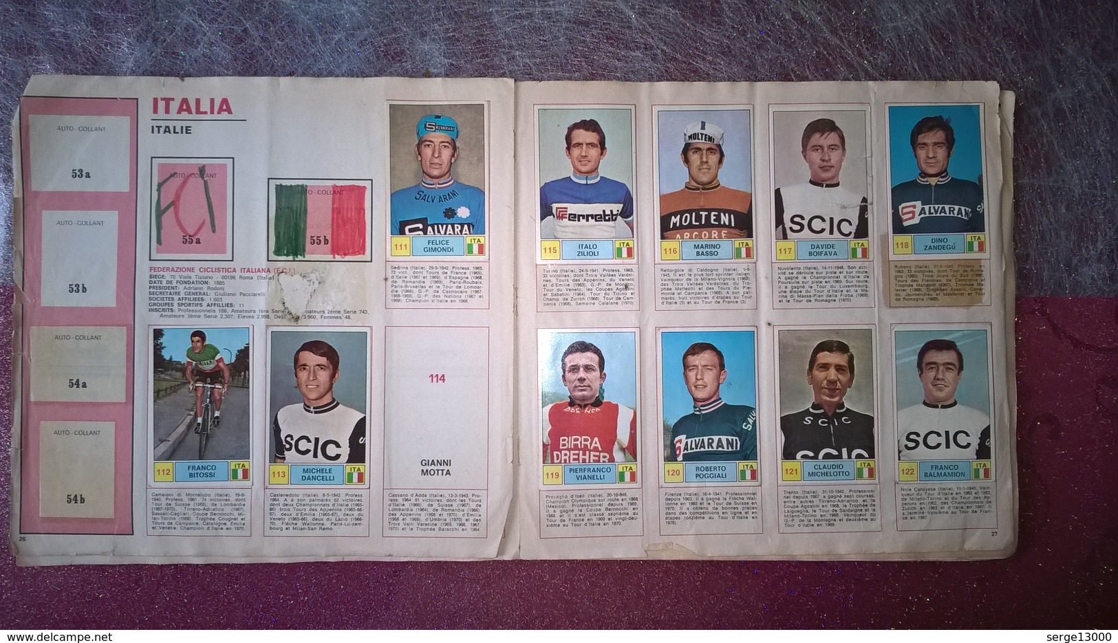 album figurine Panini cyclisme vélo SPRINT 71