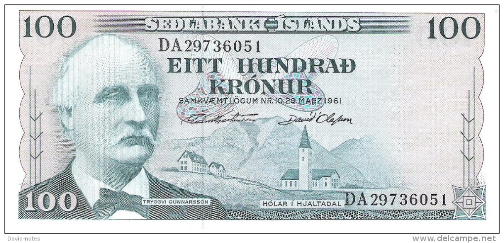 Iceland - Pick 44 - 100 Kronur 1961 - Unc - Islande