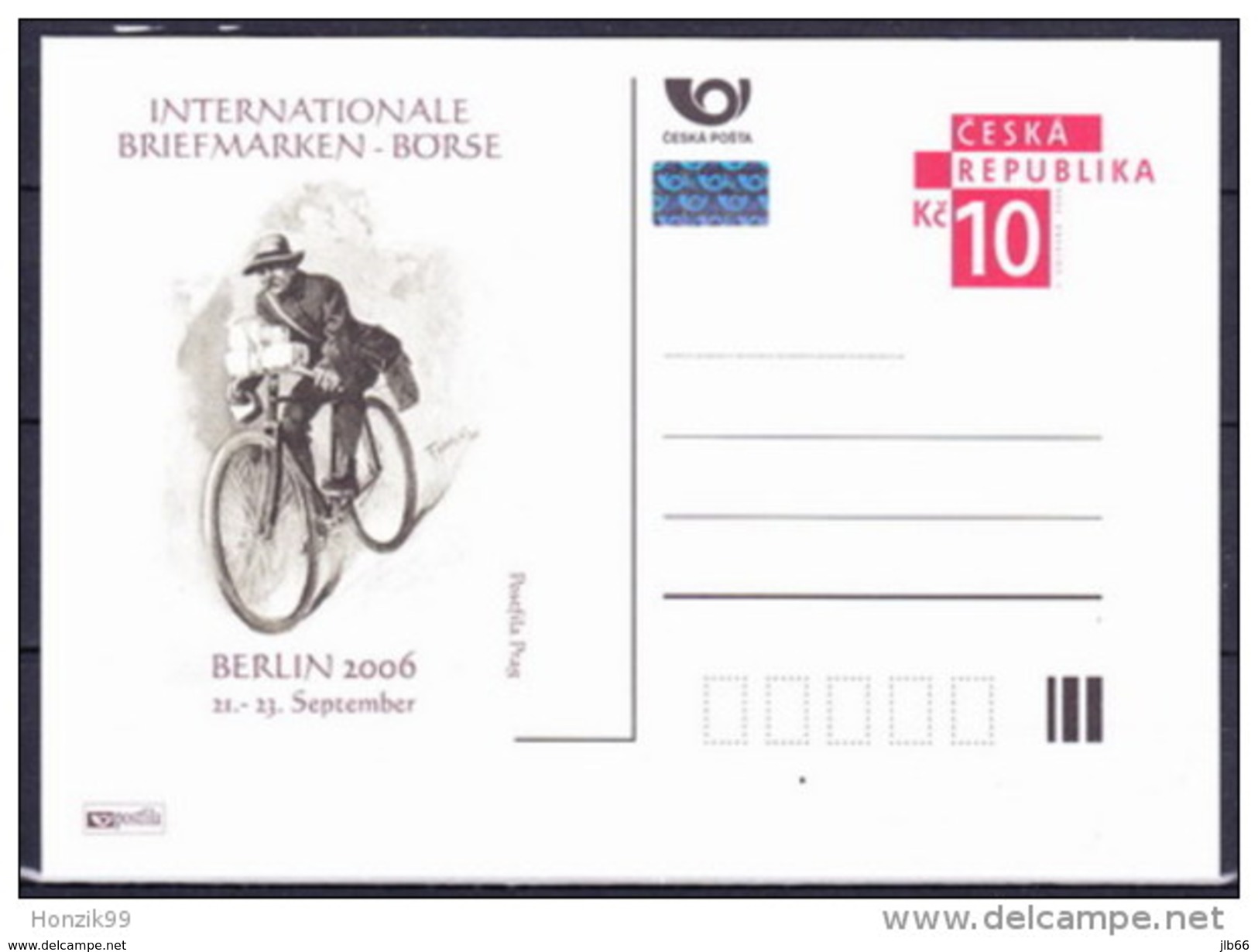 Entier Postal Tchèque Neuf 2006 BERLIN Facteur à Vélo - Ansichtskarten