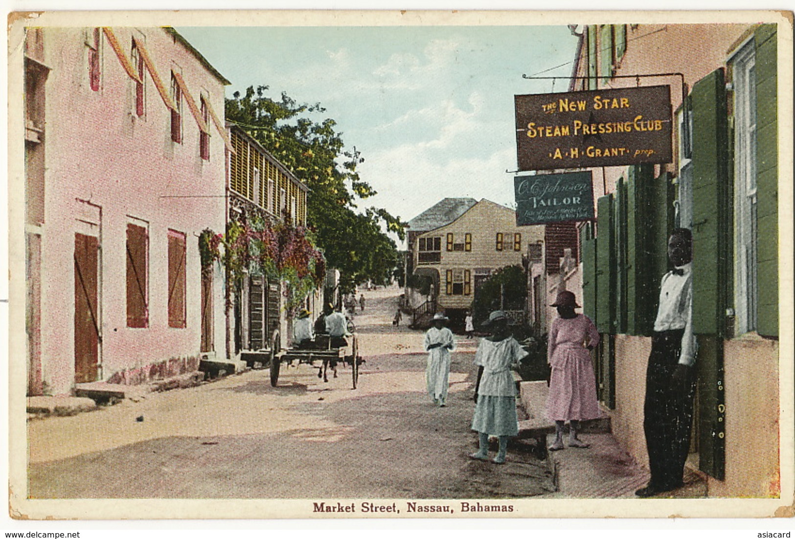 Nassau Bahamas Market Street  The New Star Steam Pressing Club Salon De Repassage Ironing 1929 P. Used Edit Saunders 54 - Bahamas