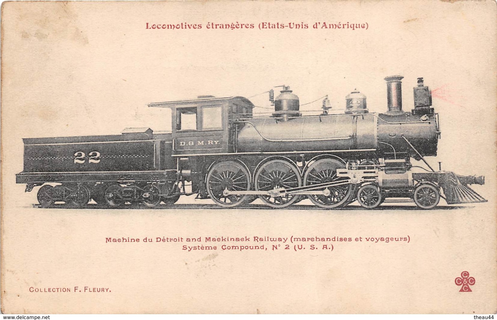 -  Les Locomotives Etrangères - Etats-Unis D'Amérique - Machine Du Détroit And Maekinaek Railway - Materiaal