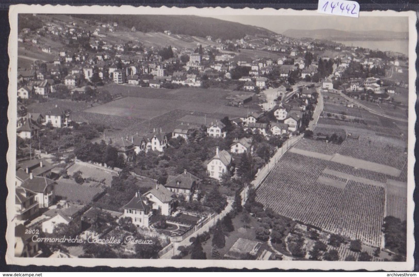 Cormondrèche, Corcelles Et Peseux Vus D'avion Ca 1940 (14´442) - Corcelles