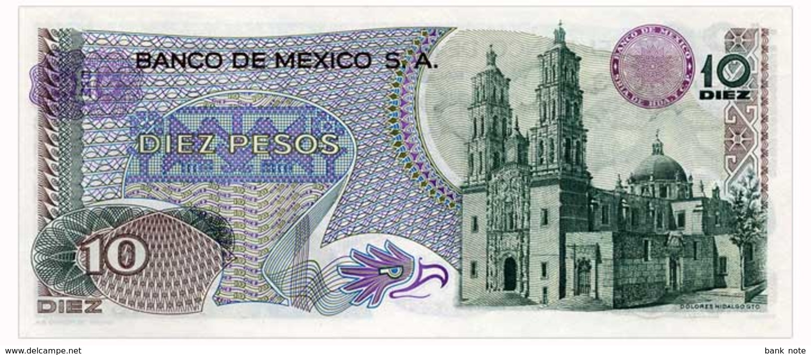 MEXICO 10 PESOS 1975 Pick 63h Unc - Mexico