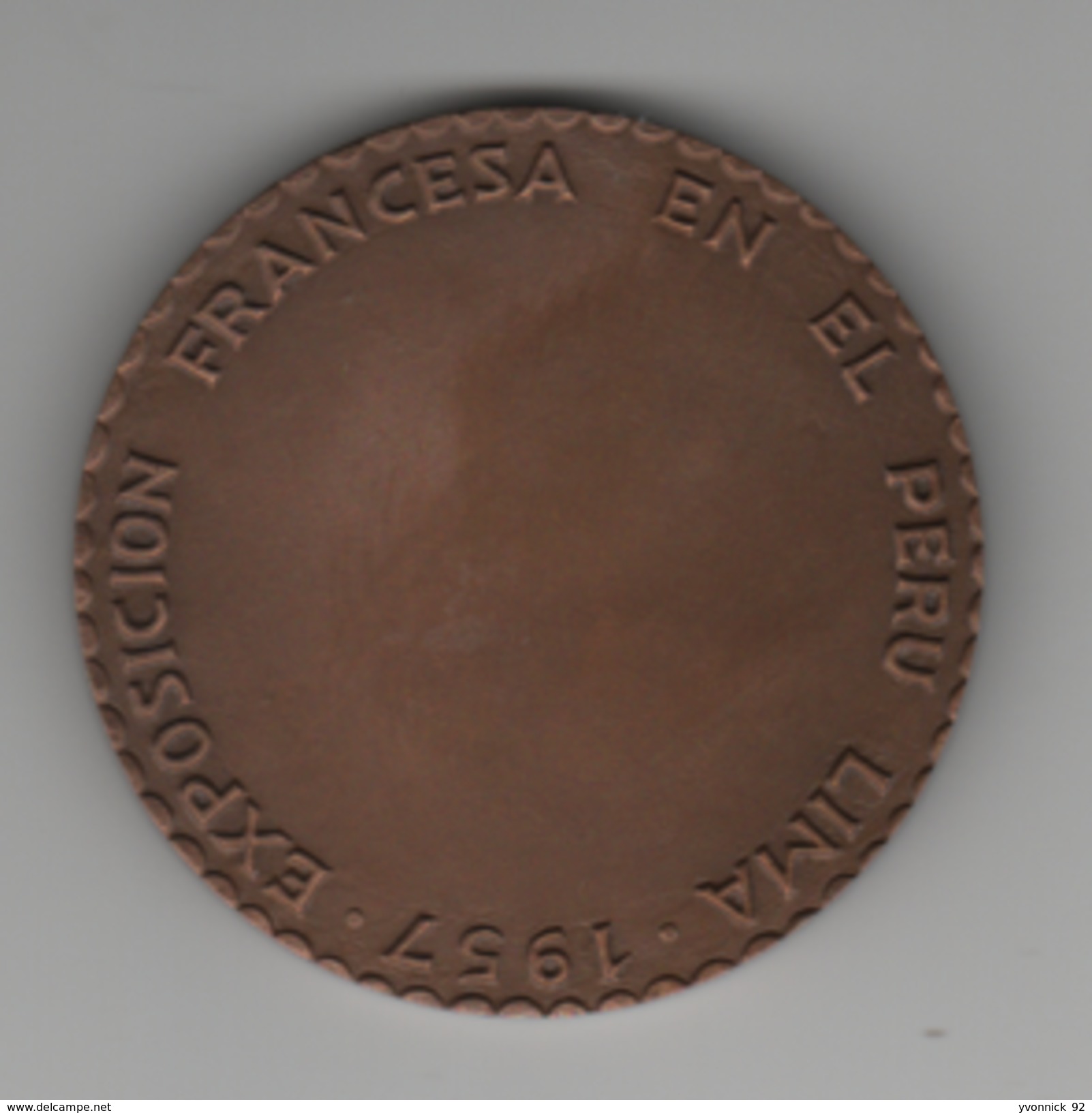 Medaille Bronze_  Lima Pérou_  Exposition Française 1957 - Other & Unclassified