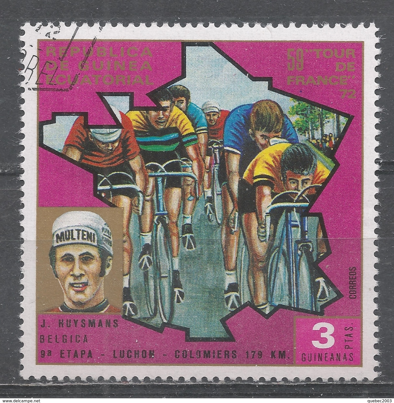Equatorial Guinea 1973. Scott #7367 (U) Tour De France Bicycle Race, J. Huysmans (Bel) - Guinée Equatoriale