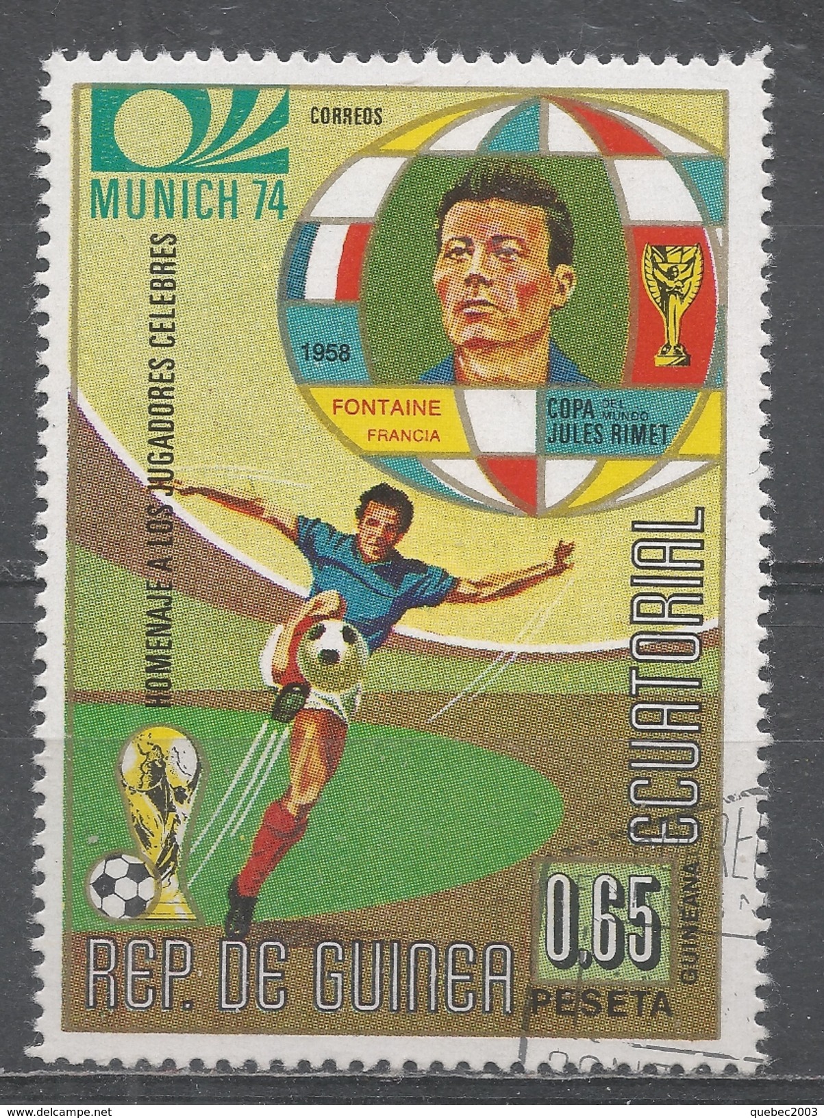 Equatorial Guinea 1973. Scott #73127 (U) Fontaine (Fra), 1968, Soccer Player - Equatoriaal Guinea