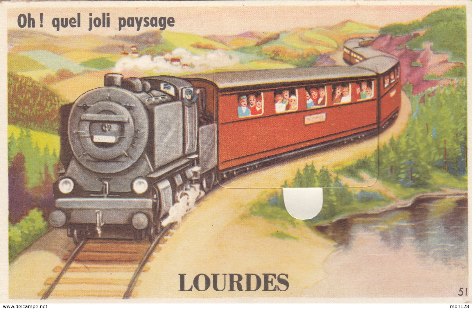 LOURDES (65)  OH QUEL JOLI PAYSAGE - CARTE A SYSTEME COMPLET - Lourdes