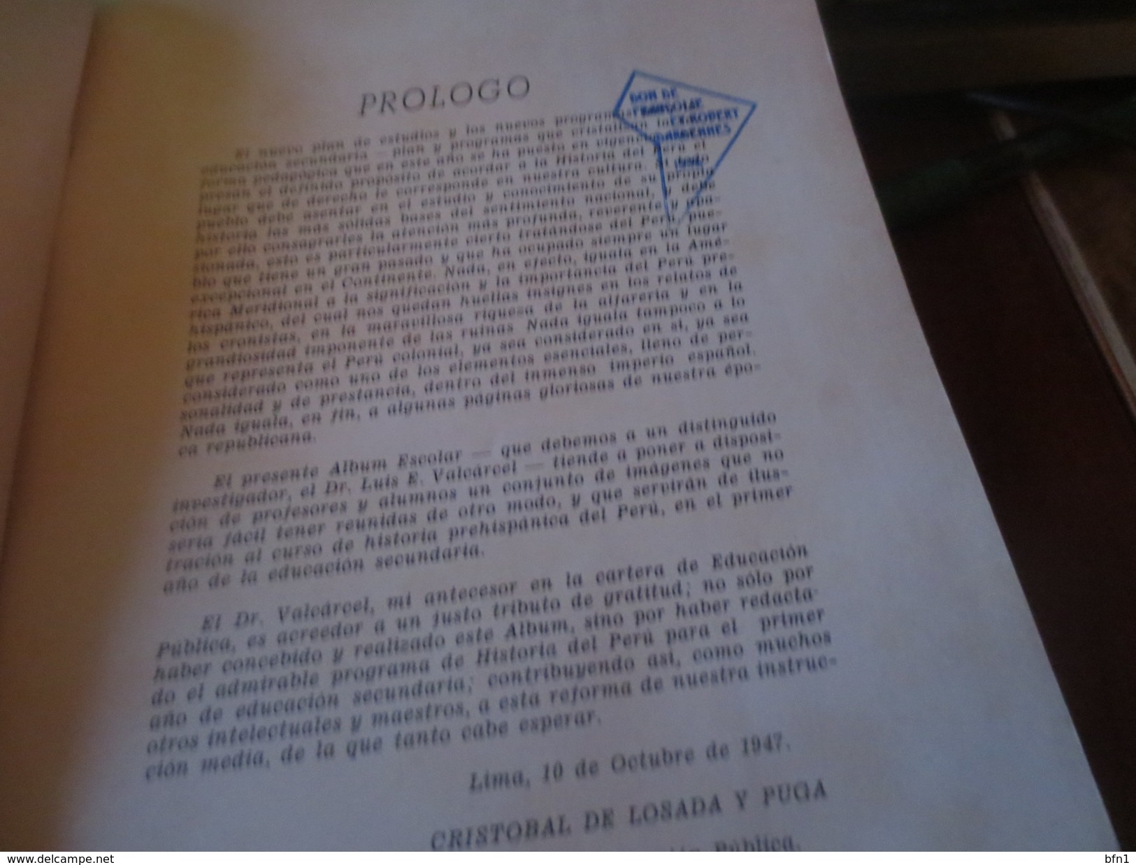 HISTORIA DEL PERU - 1947- TEMPLOS Y RUINAS - Histoire Et Art