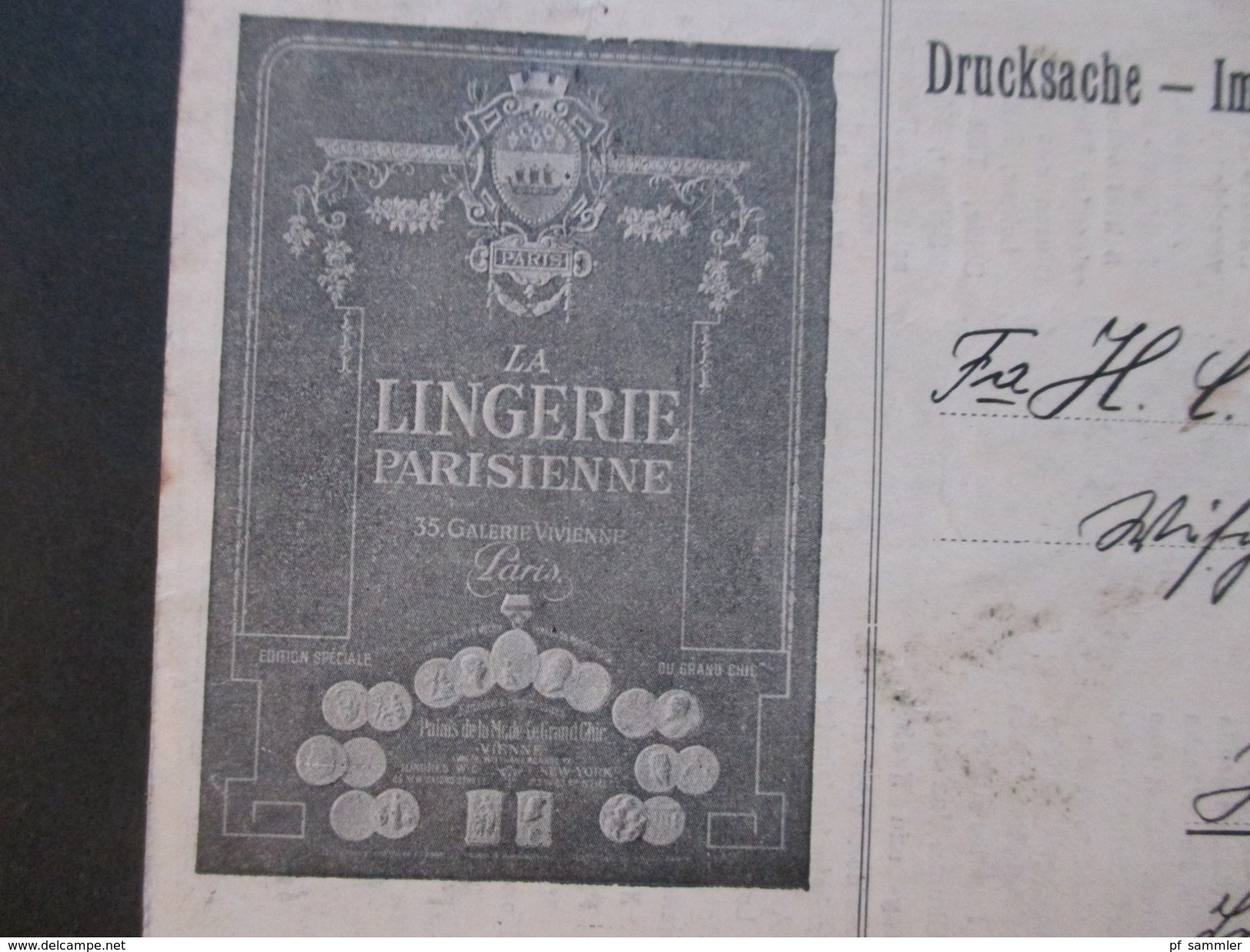 Österreich 1908 Nr. 141 Mit Perfin W.C. Drucksache. La Lingerie Parisienne / Unterwäsche / Mieder! Le Grand Chic. - Covers & Documents