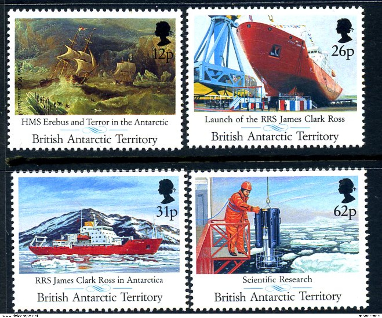 British Antarctic Territory BAT 1991 James Clark Ross Ship Set Of 4, MNH - Ongebruikt