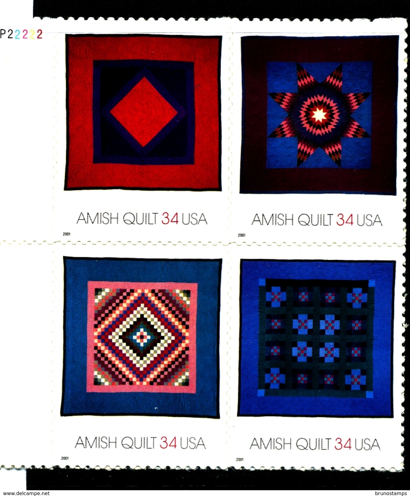 UNITED STATES/USA - 2001  AMISH QUILT BLOCK  MINT NH - Neufs