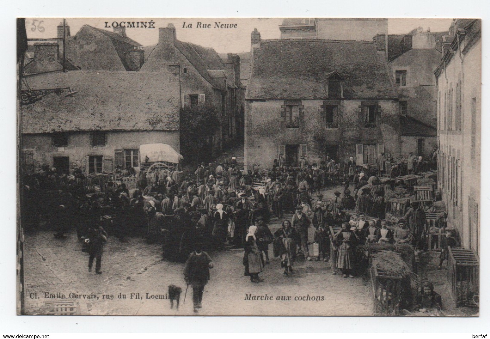 LOCMINE (Morbihan.56) - La Rue Neuve - Marché Aux Cochons -Très Bon Etat. - Locmine