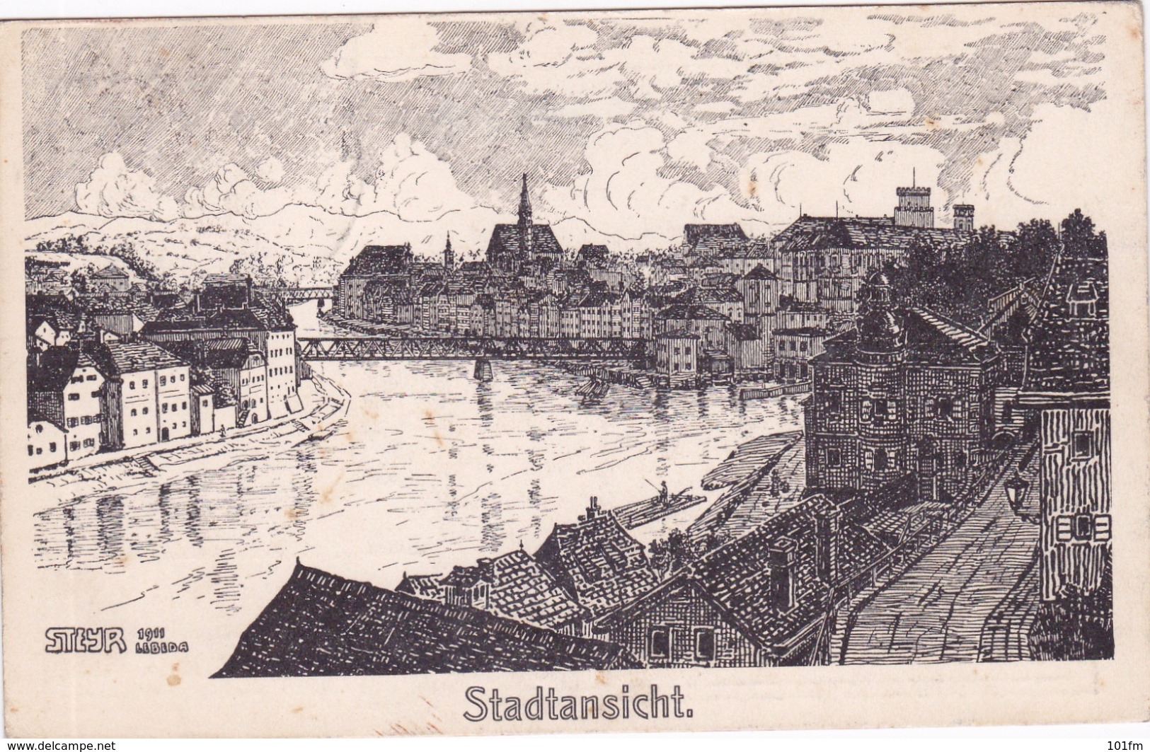 Austria_Steyr Stadtansicht 1911 - Steyr