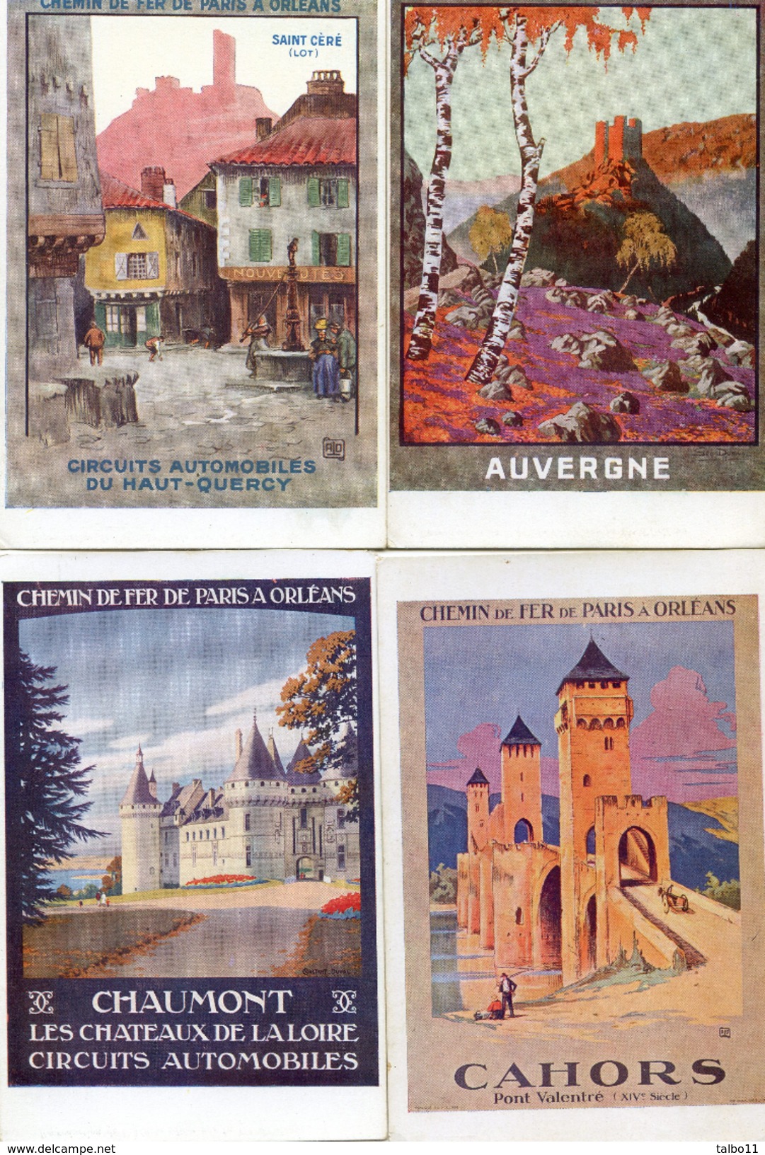 Lot De 14 Cartes - Reproduction D'affiches Des Chemin De Fer De Paris à Orléans - Autres & Non Classés