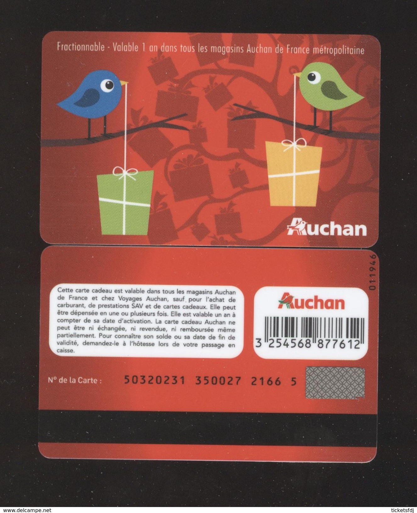 GIFT CARD - Carte Cadeau Auchan - OISEAUX - Cartes Cadeaux