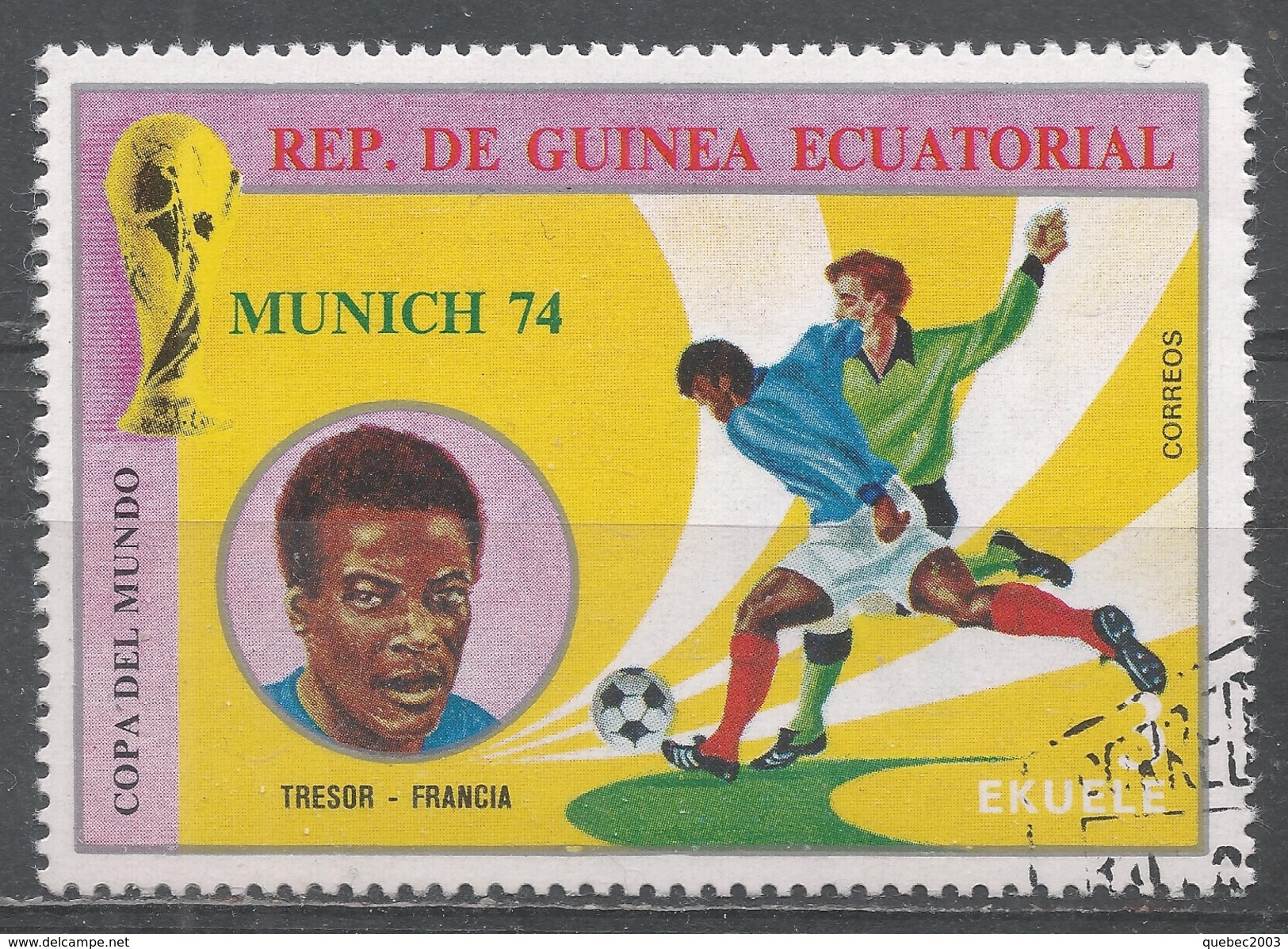 Equatorial Guinea 1974. Scott #7456 (U) Tresor (Fra), Soccer Player - Guinea Ecuatorial