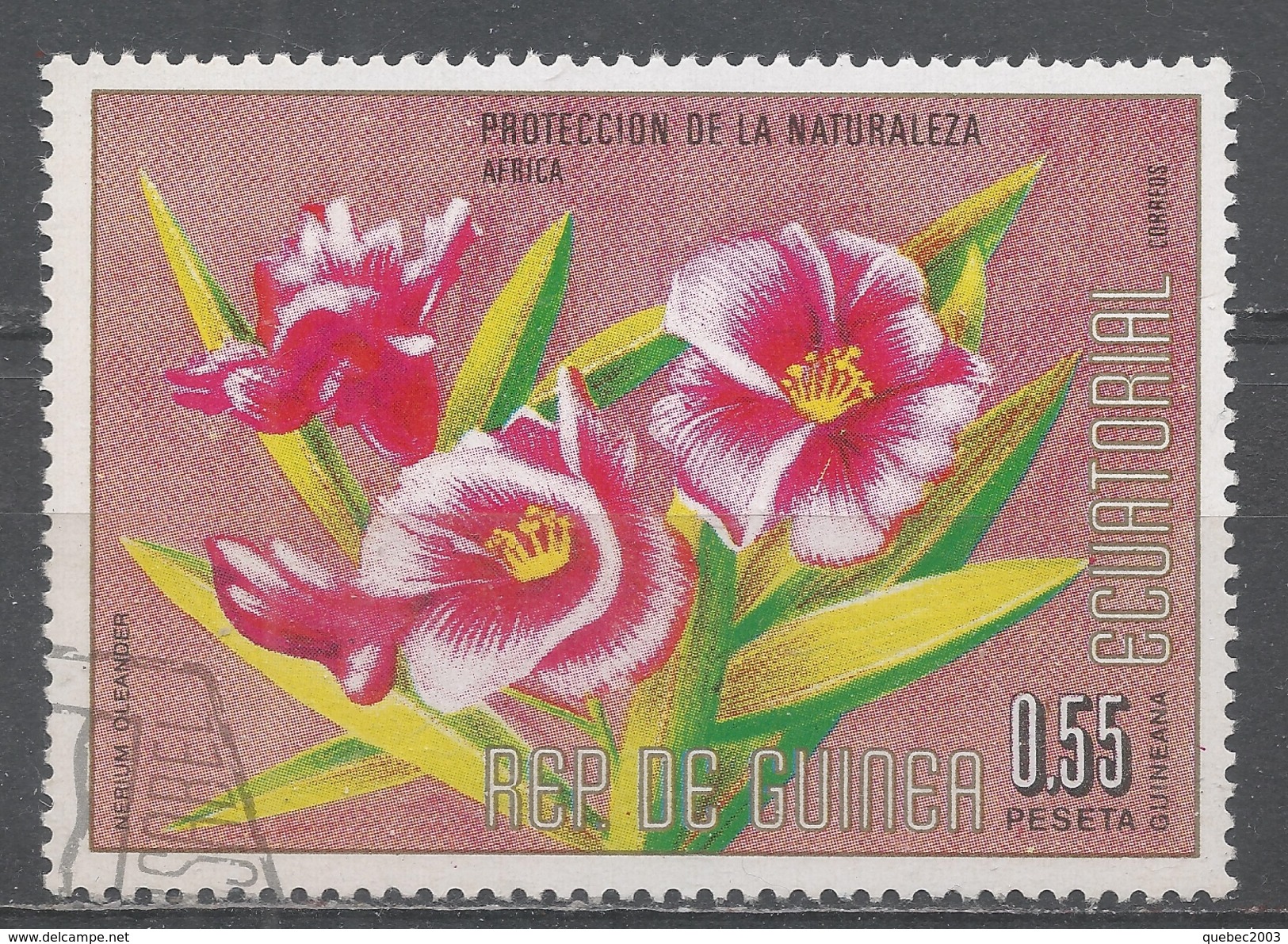Equatorial Guinea 1974. #Flo10 (U) South America's Flowers, Nerium Oleander - Guinée Equatoriale