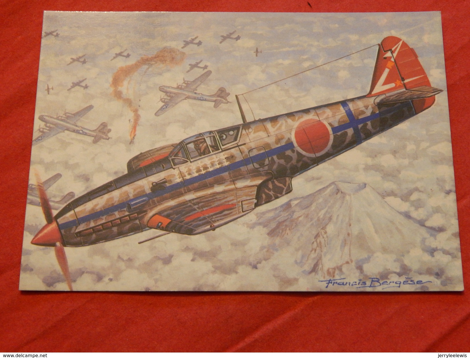 MILITARIA  -  AVIONS DE CHASSE -  " Kawasaki Ki 61 Hien  (Japon)  - (Dessin F. Bergèse ) - Guerre 1939-45