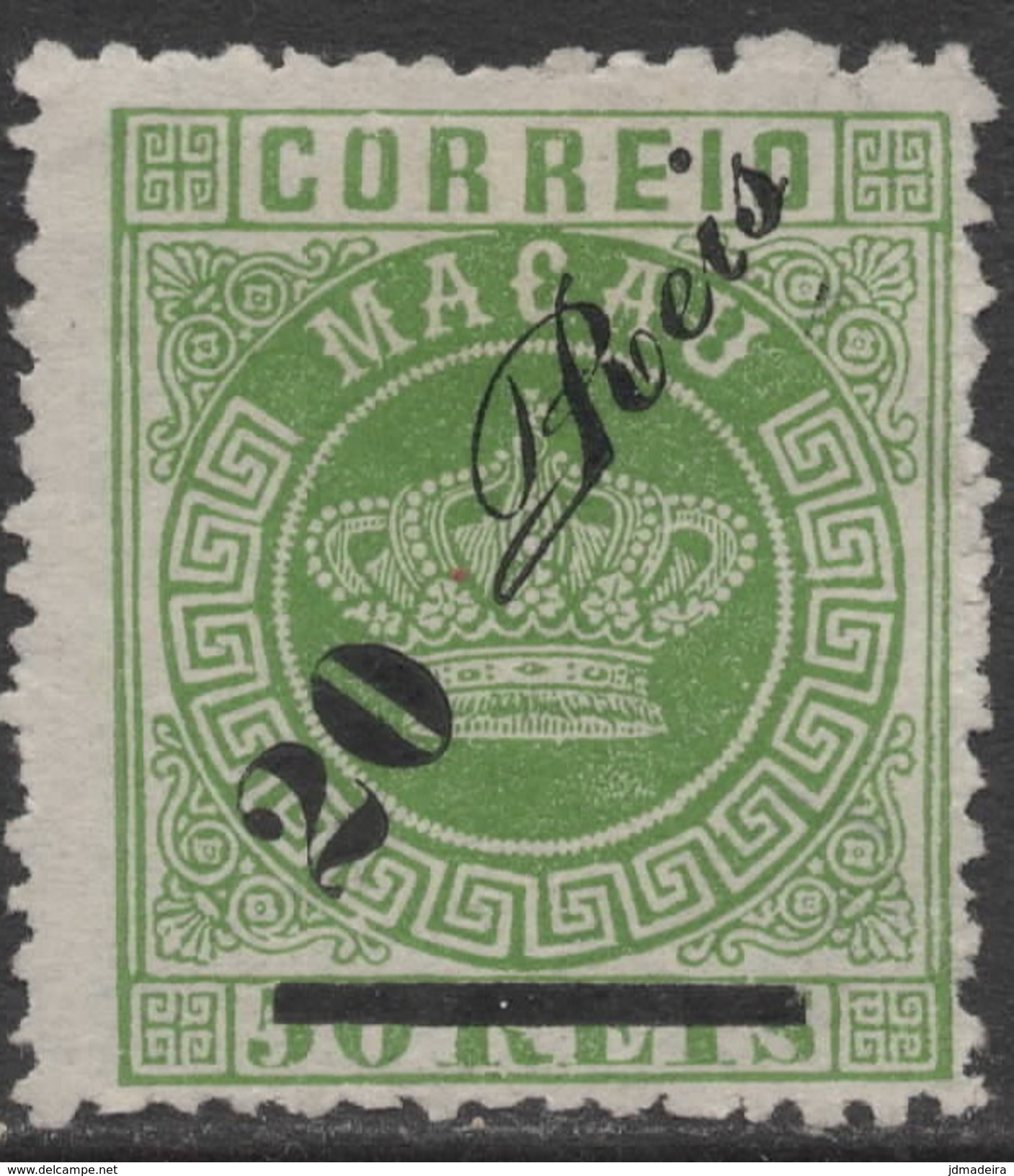 Macau Macao – 1885 Crown Type Surcharged Réis - Ungebraucht