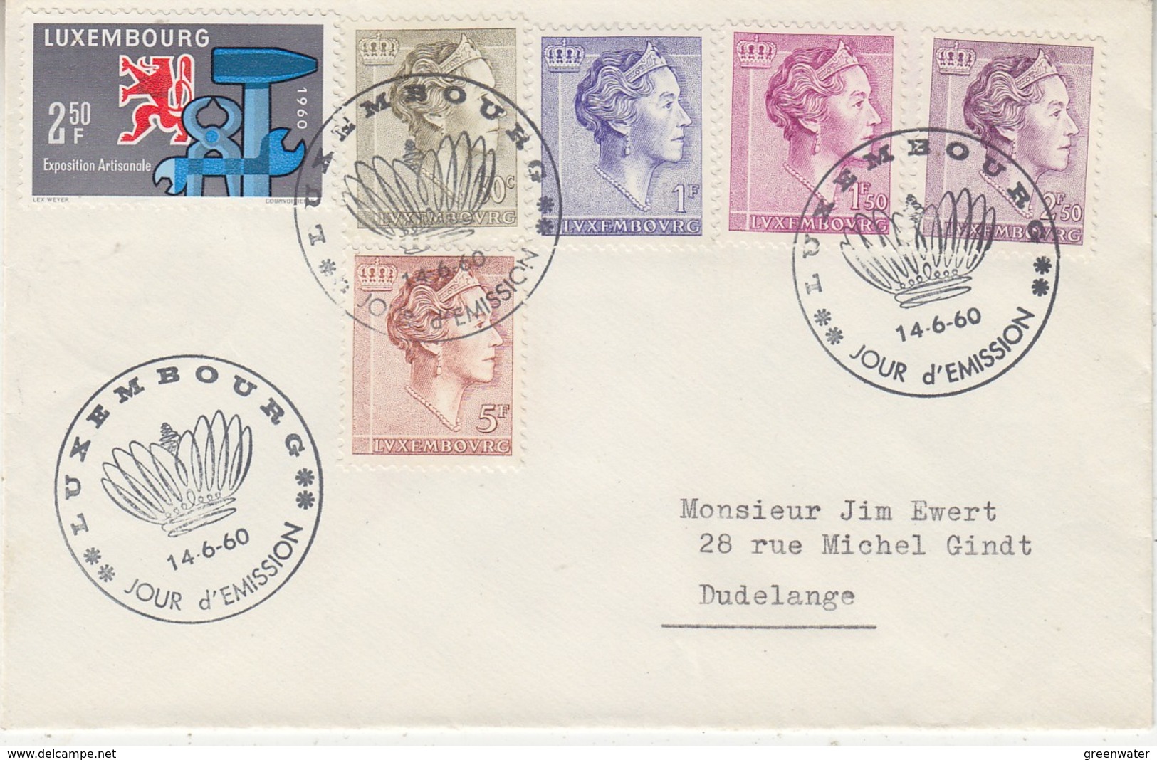 Luxemburg 1960 Definitives /  S.A.R. Grand-Duchesse Charlotte 5v FDC (34209H) - FDC