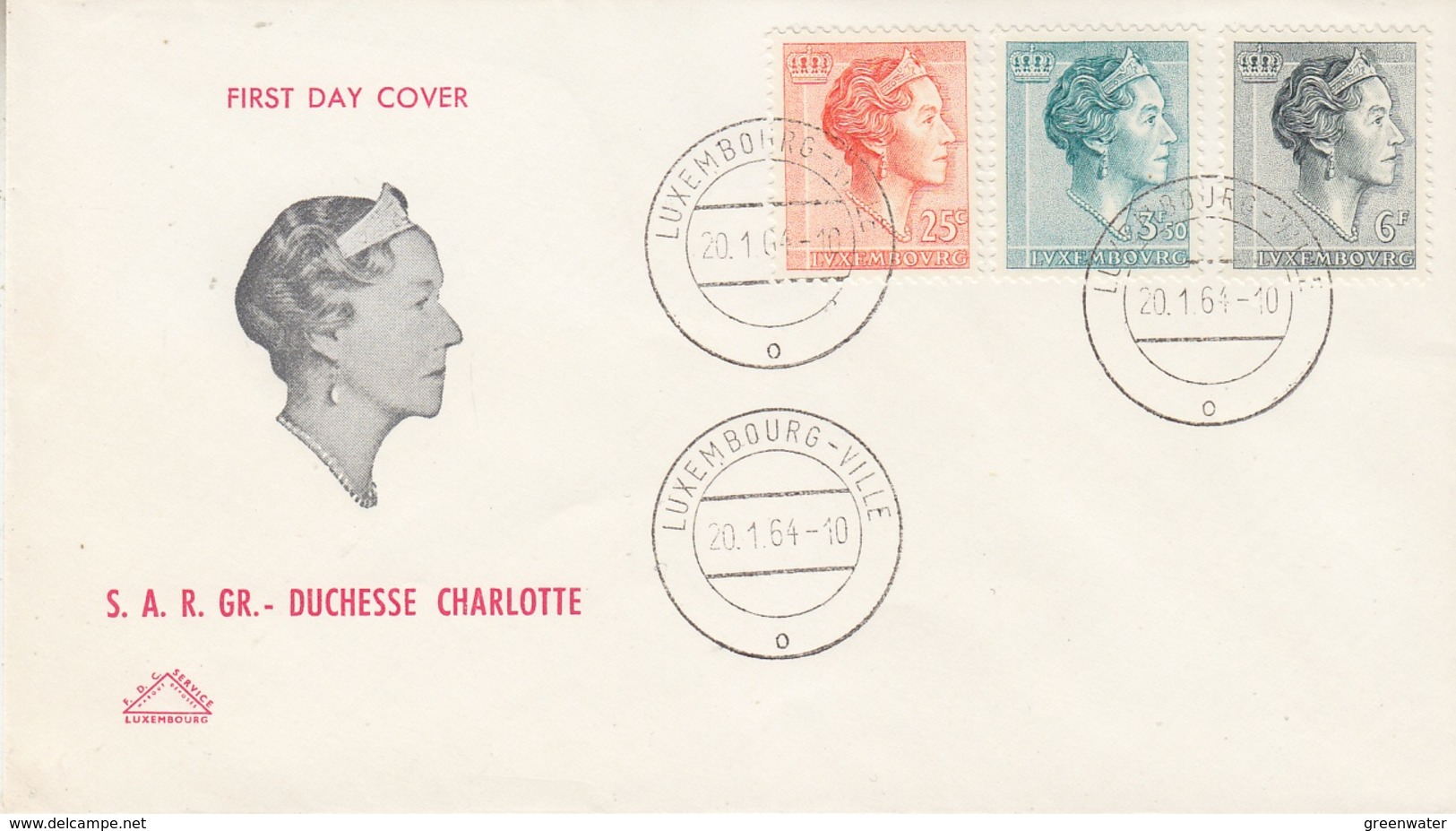 Luxemburg 1964 Definitives /  S.A.R. Grand-Duchesse Charlotte 3v FDC (34209L) - FDC