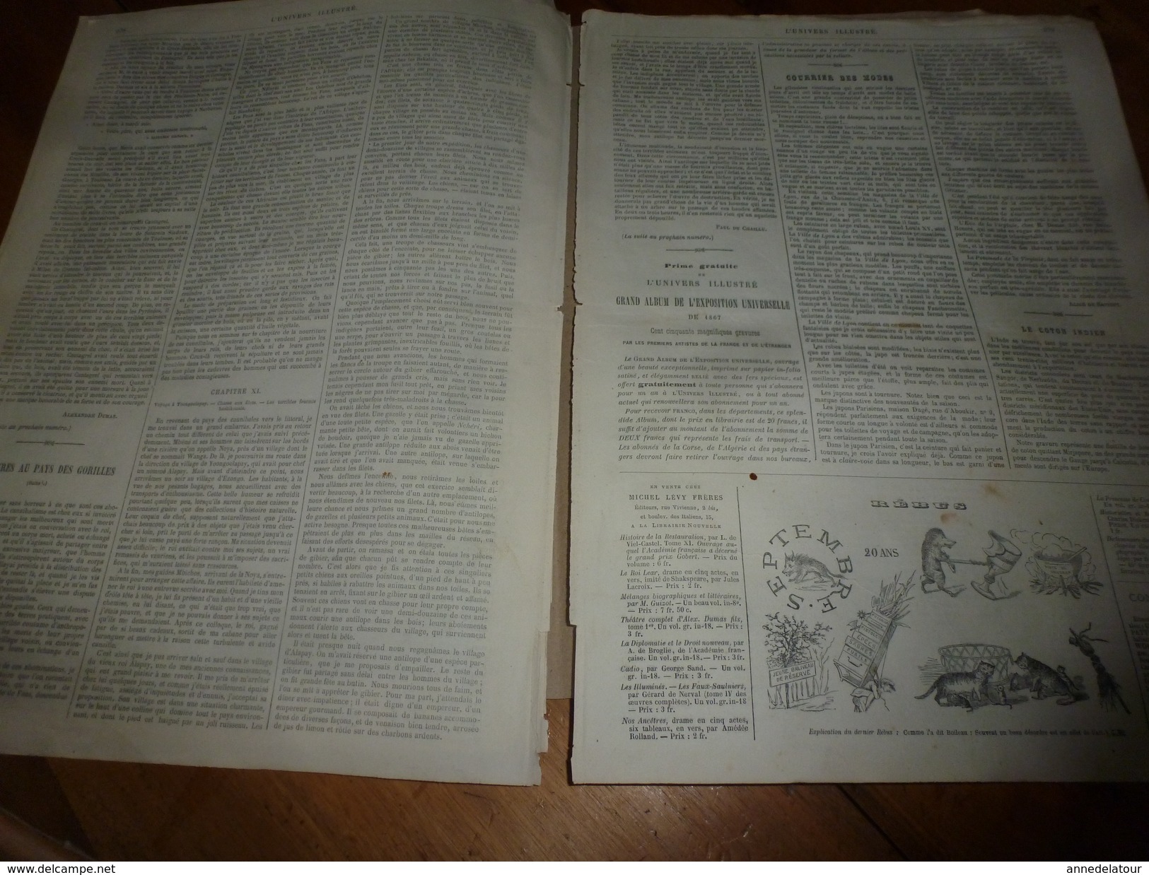 1868 :Antalo, Schelikut (Abyssinie); Constance; Vaal-River (Afrique du Sud);Transport du coton sur le Gange (Inde); etc