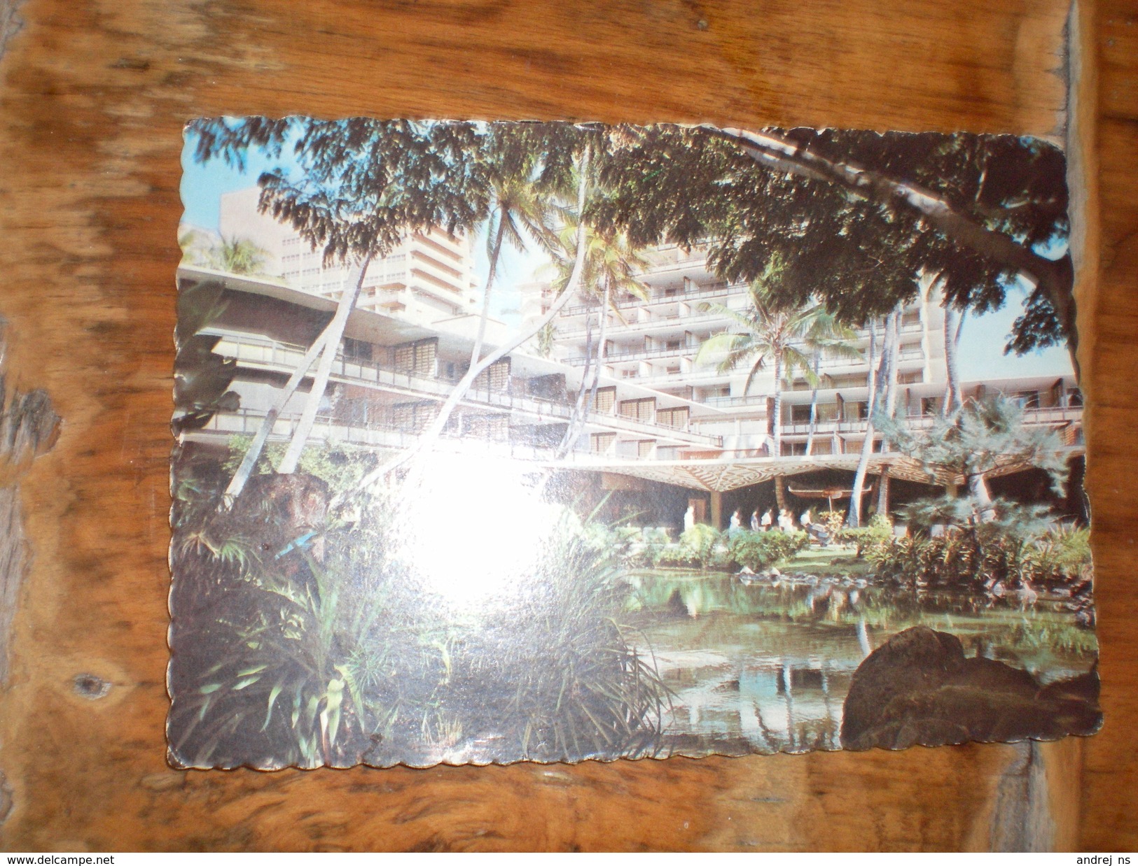 Waikiki Hawaii Garden Pool Hilton 1967 - Oahu