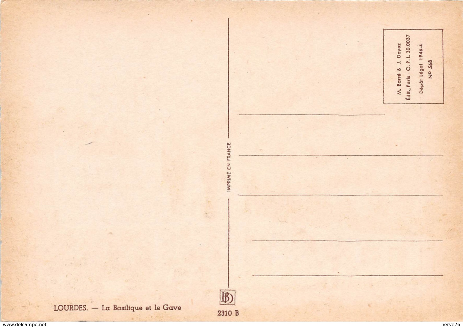 Illustrateur BARDAY - LOURDES - La Basilique Et Le Gave - N° 2310 B - M. Barré & J. Dayez - Barday