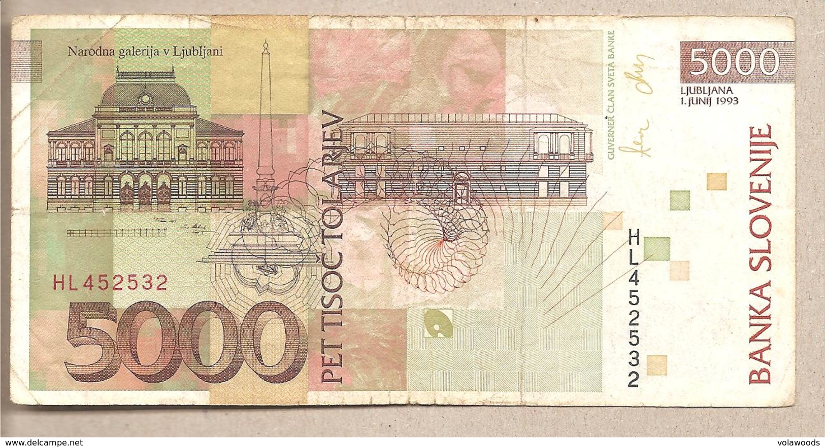 Slovenia - Banconota Circolata Da 5.000 Talleri - 1993 - Slovénie