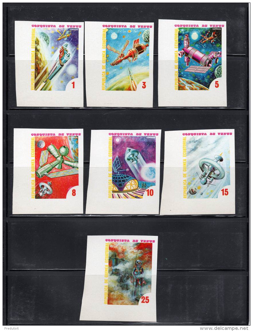 GUINEE EQUATORIALE - ESPACE - N°217/223 ** (1973) -PROGRESSIVE PROOF COLOR - - Afrique