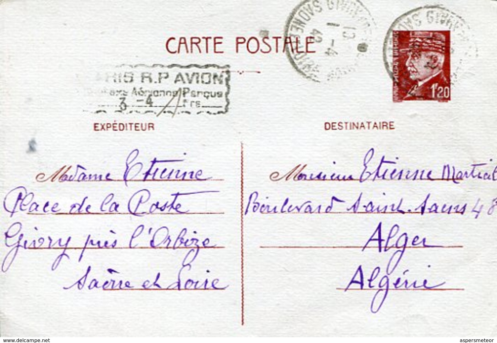 CARTA POSTALE CIRCULADA  PARIS   ZTU. - Other & Unclassified