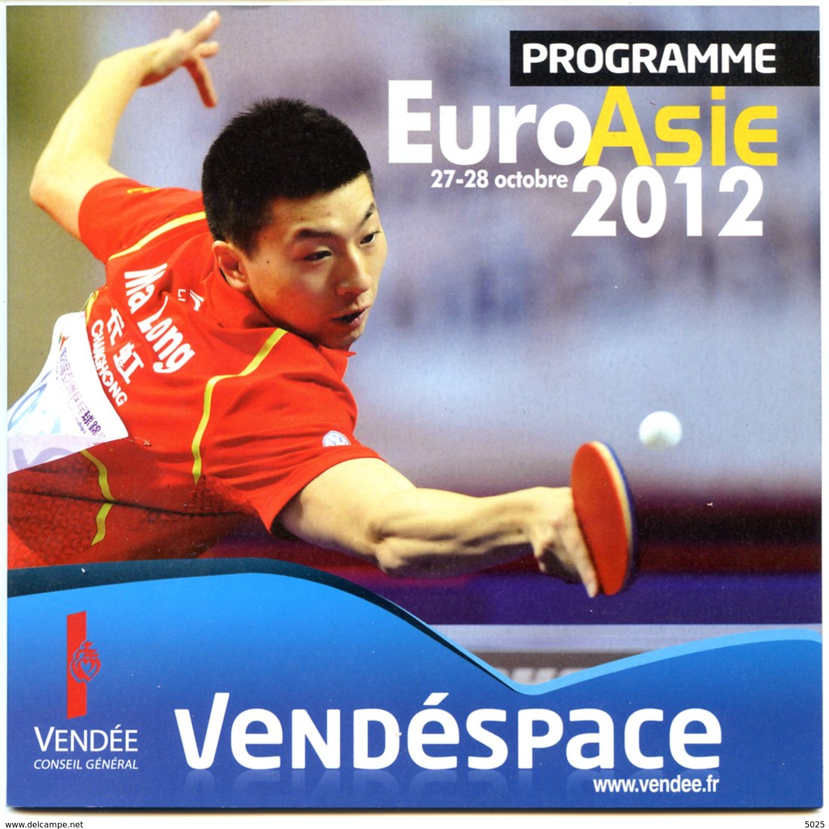FRANCE - Programme EURO ASIE 2012 - Tennis Table Tischtennis Tavolo - Tennis De Table