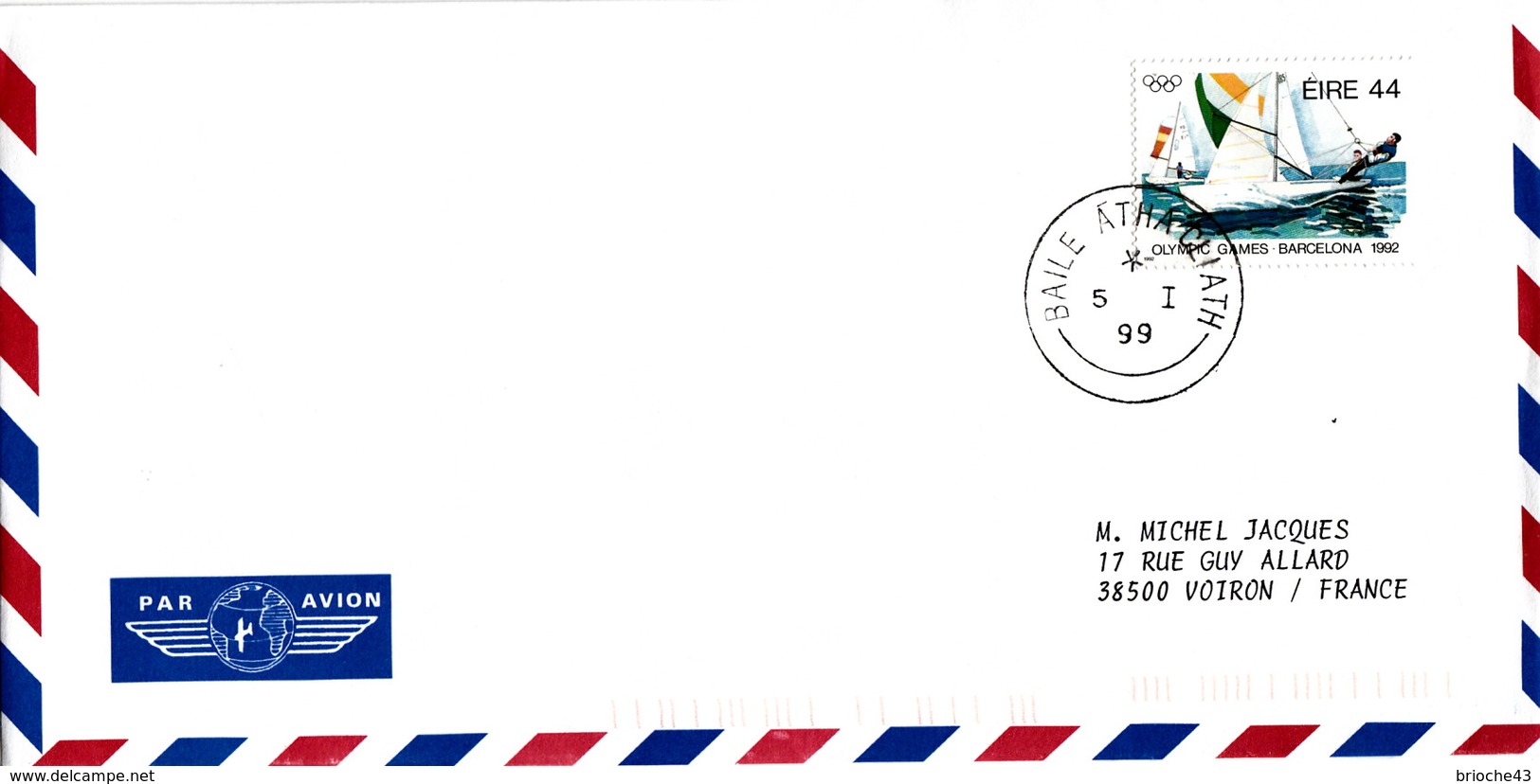 LETTRE COVER IRLANDE EIRE - OLYMPIC GAMES OF BARCELONA 1992 - Summer 1992: Barcelona