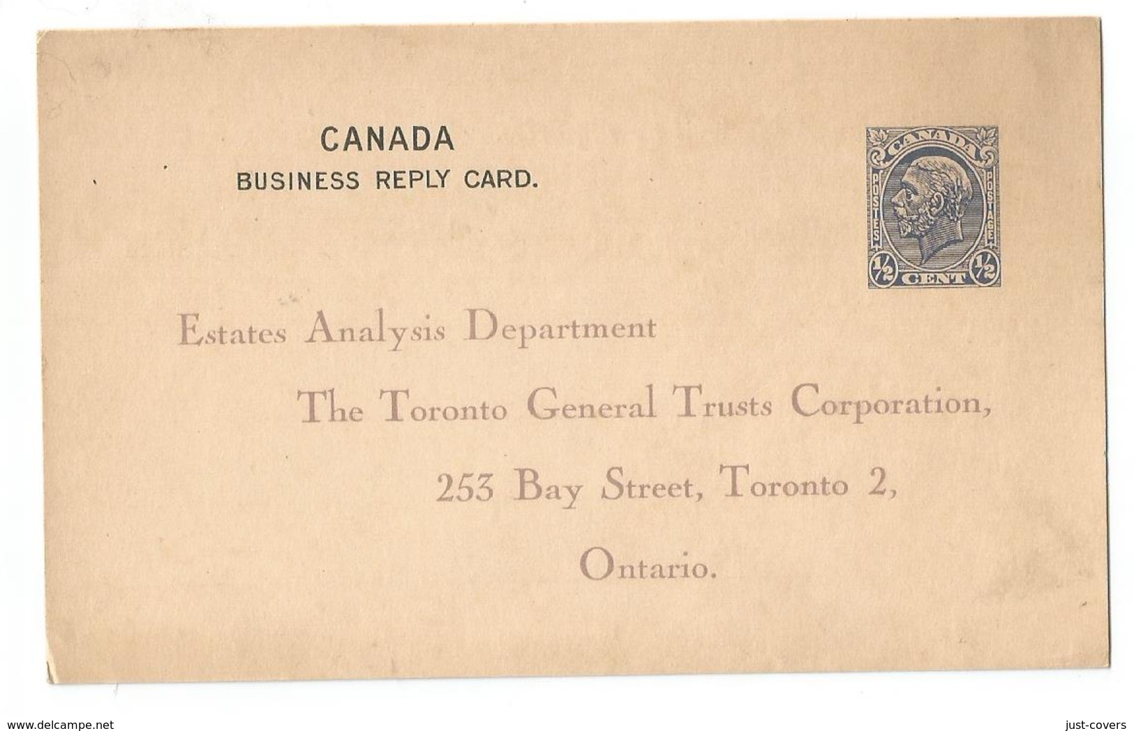 Canada Scott # UX61a Type 9 With Period After Card - 1903-1954 Kings