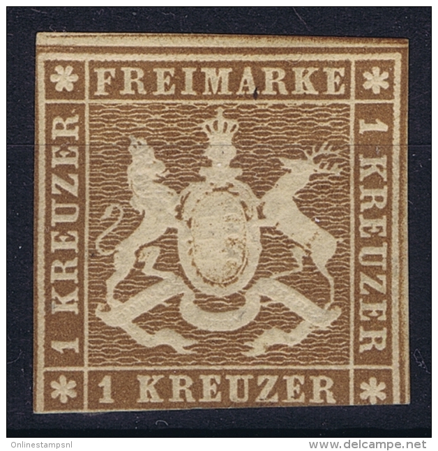 Würtemberg 1857 Mi Nr 6 MH/* Falz/ Charniere Seidenfaden - Sonstige & Ohne Zuordnung