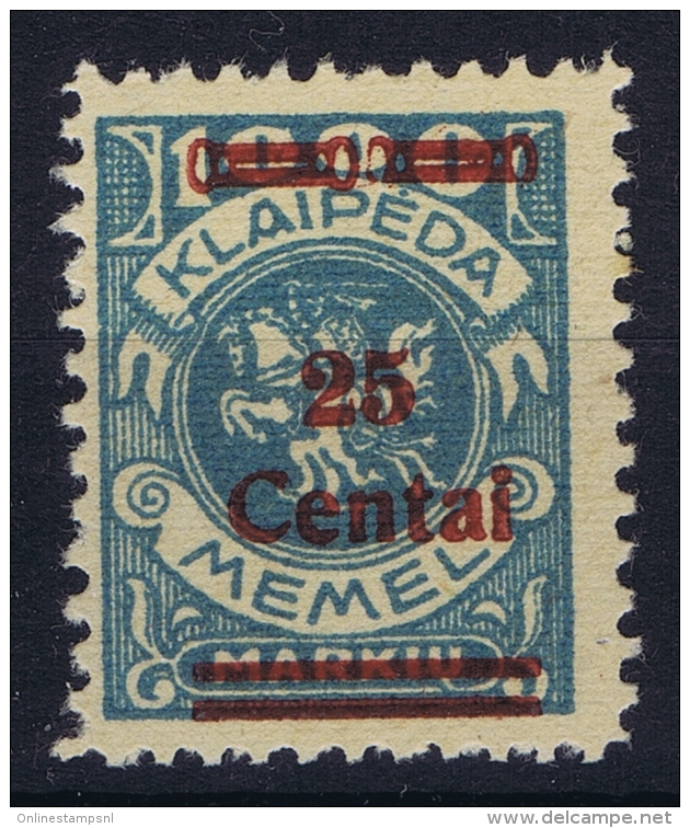 Memel Mi Nr  221 MNH/**/postfrisch/neuf Sans Charniere 1923 - Memelgebiet 1923