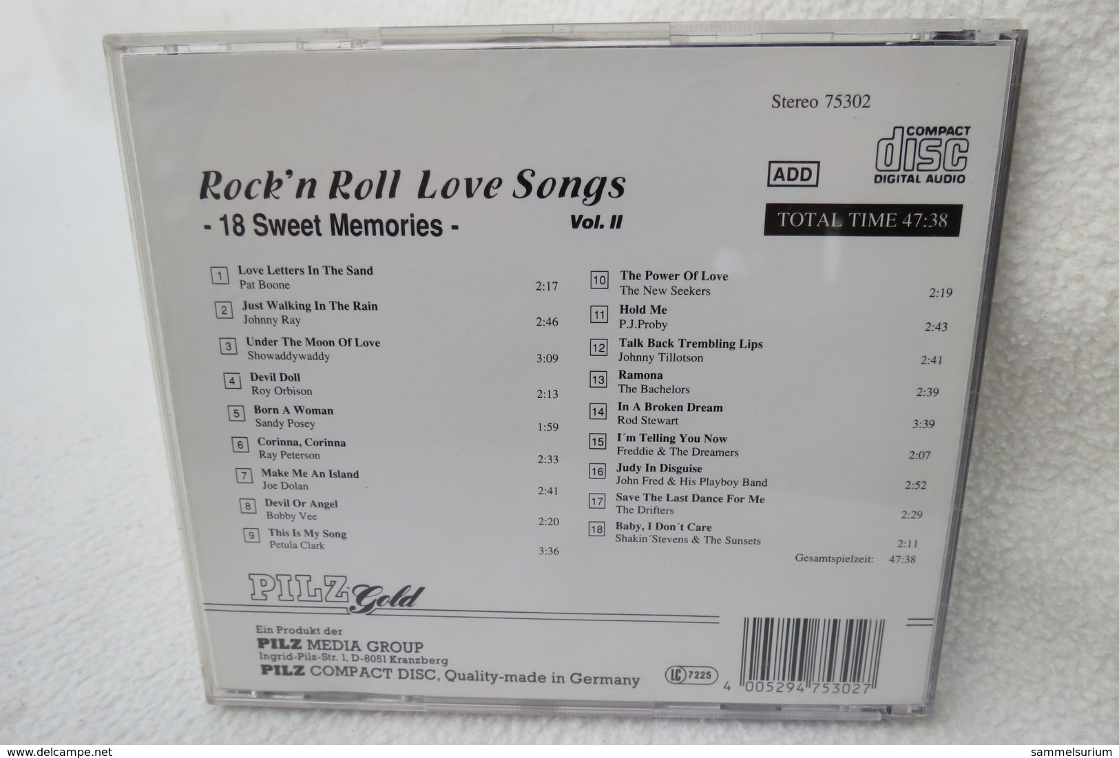 CD "Rock´n Roll Love Songs" 18 Sweet Memories, Vol. II - Rock