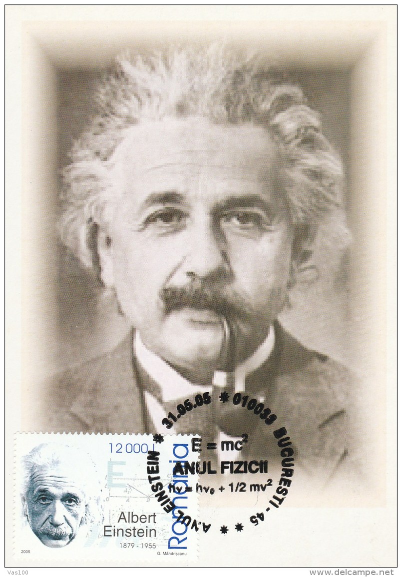 #BV6546 ALBERT EINSTEIN,ATOM,ENERGY,SCIENCE,C.M. CARTE MAXIMA,MAXIMUM CARD,2005,ROMANIA. - Albert Einstein