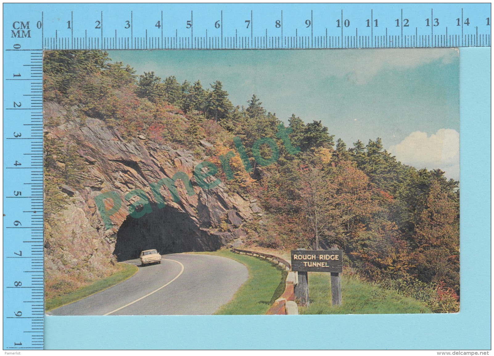 Smoky Mountain TN. -Car Out Of The Rough Ridge Tunnel -  Postcard Post Card 2 Scans - Smokey Mountains