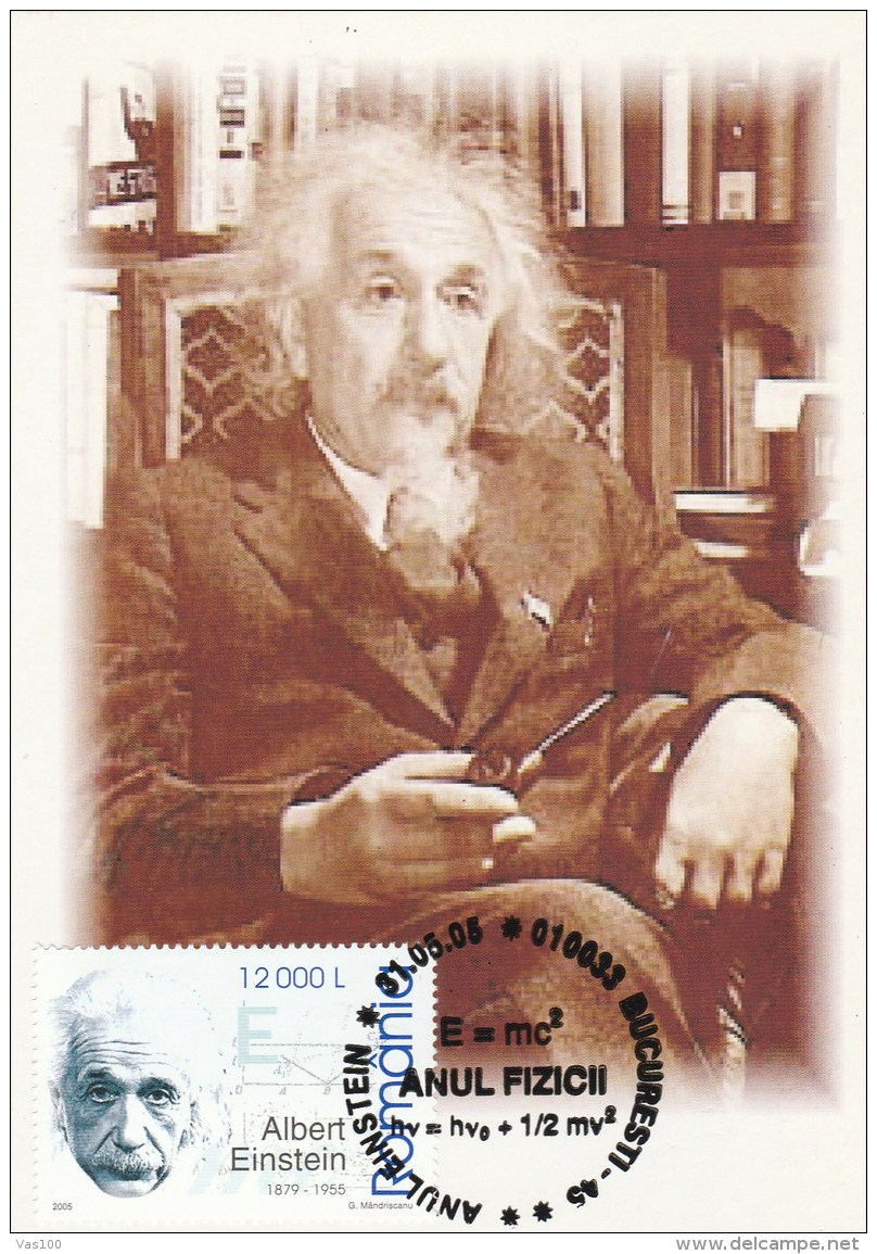 #BV6549 ALBERT EINSTEIN,ATOM,ENERGY,SCIENCE,C.M. CARTE MAXIMA,MAXIMUM CARD,2005,ROMANIA. - Albert Einstein