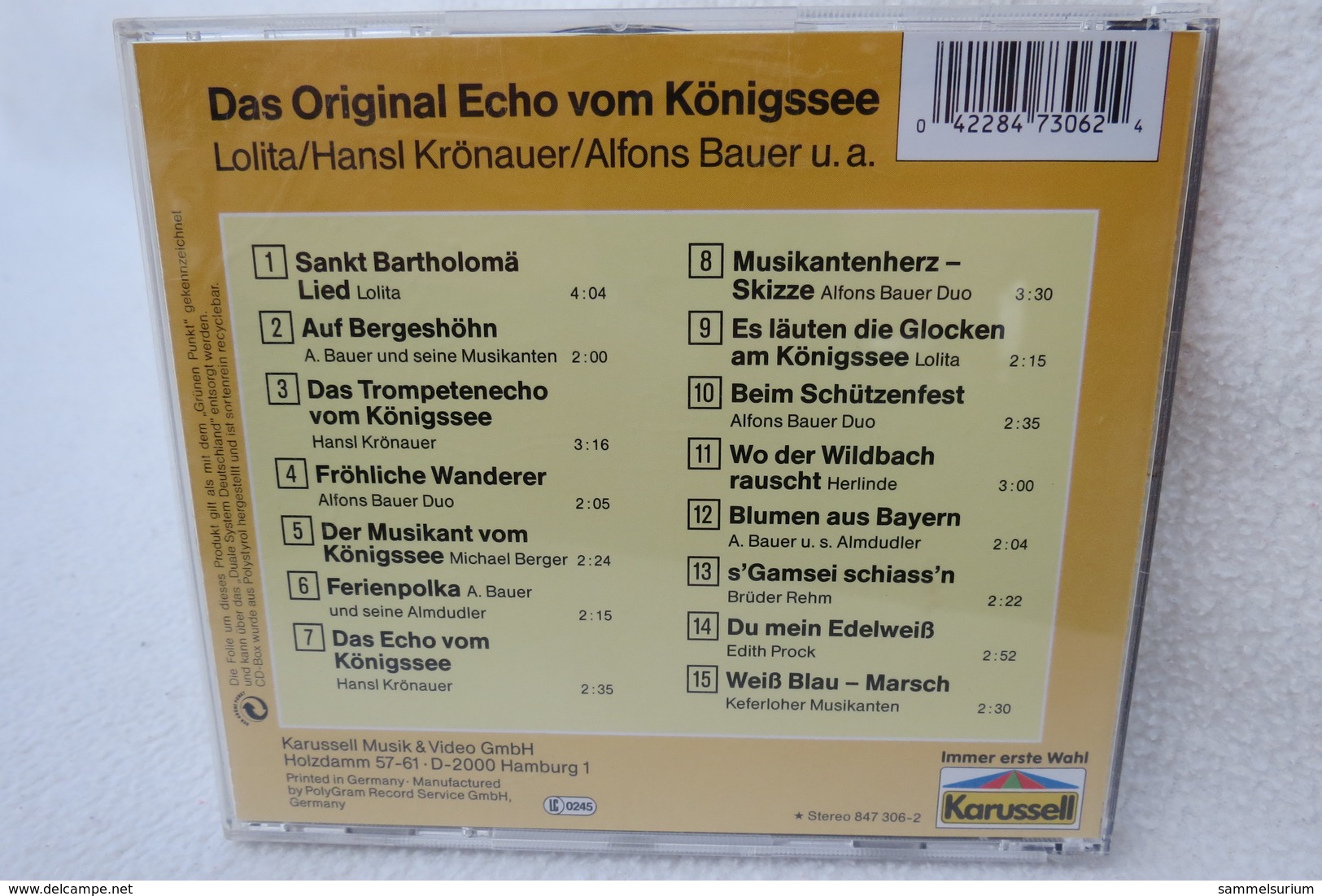 CD "Das Original-Echo Vom Königssee" Lolita/Hansi Krönauer/Alfons Bauer U.a. - Sonstige - Deutsche Musik