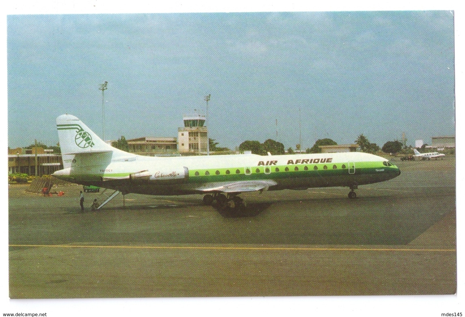 Air Afrique Caravelle 11R Aerospatiale SE 210 Lome Togo Aviation Postcard Yaounde - 1946-....: Modern Era