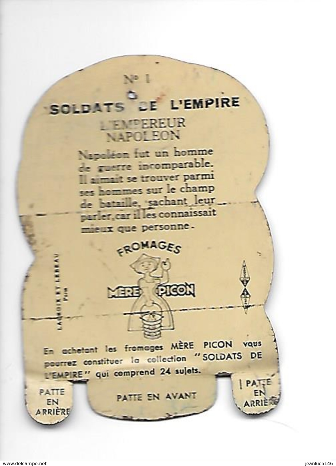 Mère Picon. Plaquette Métallique Lithographiée. Soldats De L'Empire N°1 L'Empereur Napoléon - Plaques En Tôle (après 1960)