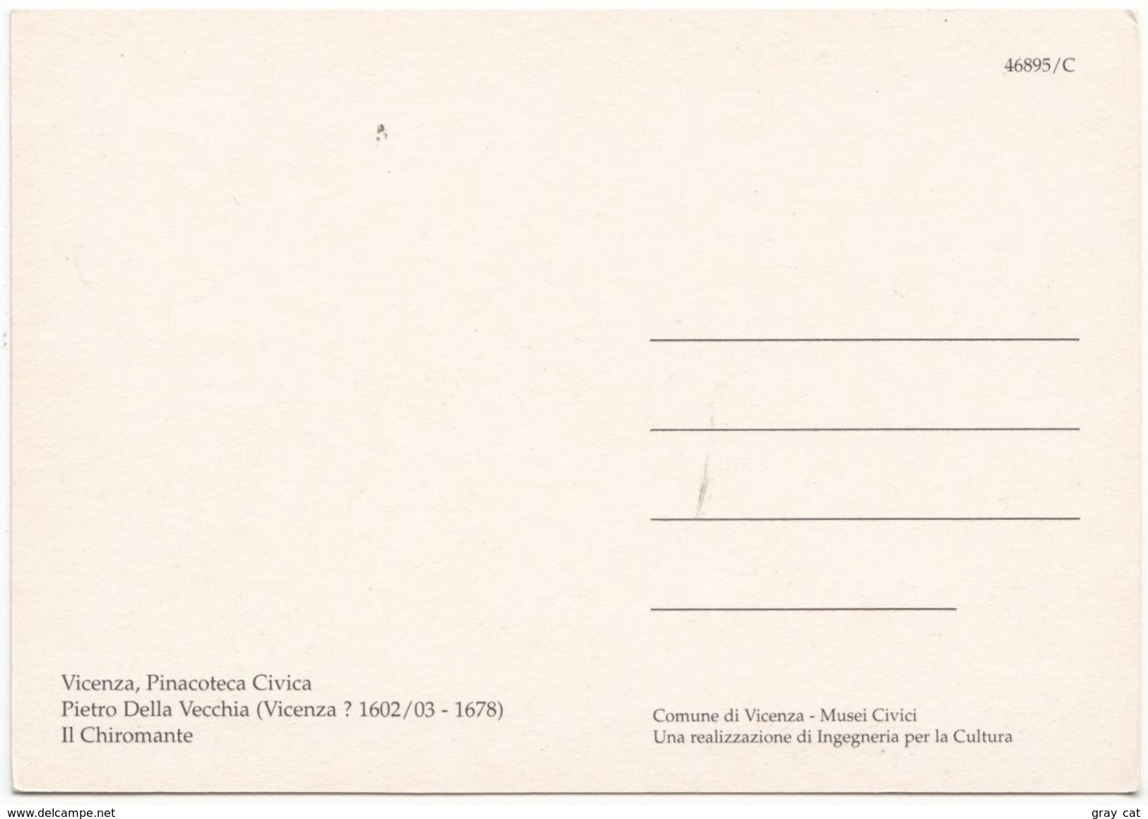 Vicenza, Pinacoteca Civica, Pietro Della Vecchia, Il Chiromante, Unused Postcard [19180] - Peintures & Tableaux