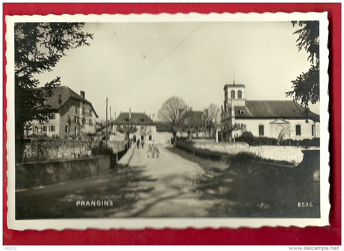 PRE-19  Prangins Vue Générale, Petite Animation. Cachet 1937 - Prangins