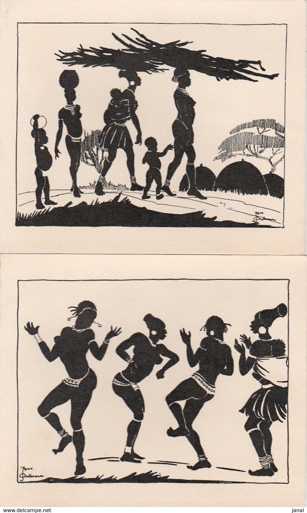 LOT DE 2 CARTES DE VOEUX - SCENES AFRICAINES - Nouvel An