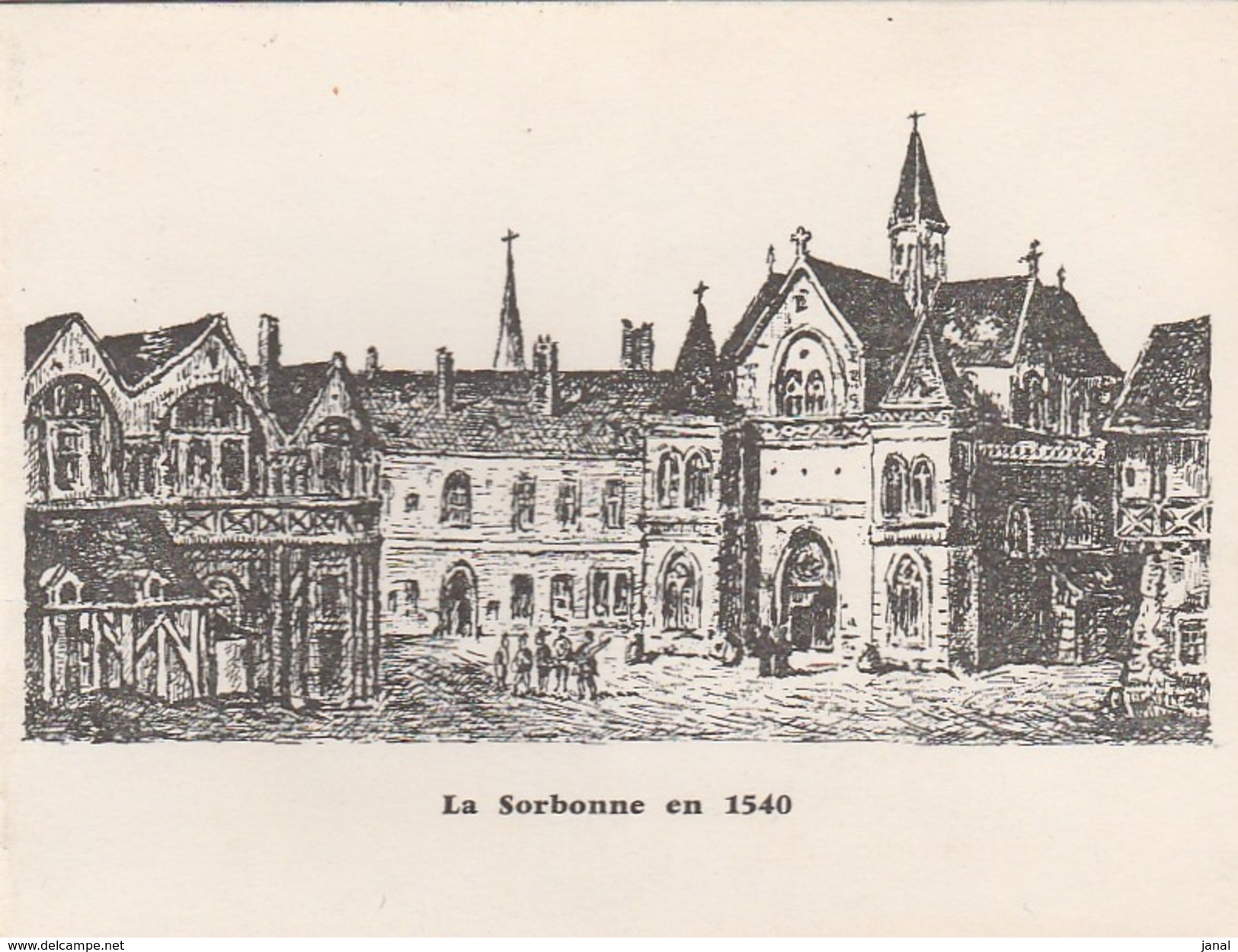 CARTE DE VOEUX - LA SORBONNE EN 1540 - VOIR L'ANNONCE - Nieuwjaar