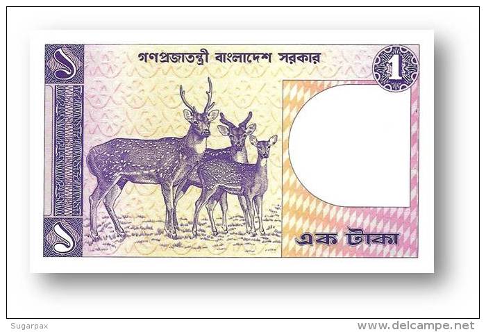 BANGLADESH - 1 Taka - ND ( 1982 ) - Pick 6 B.a - AUnc. - See Signature Six Varieties - 2 Scans - Bangladesh