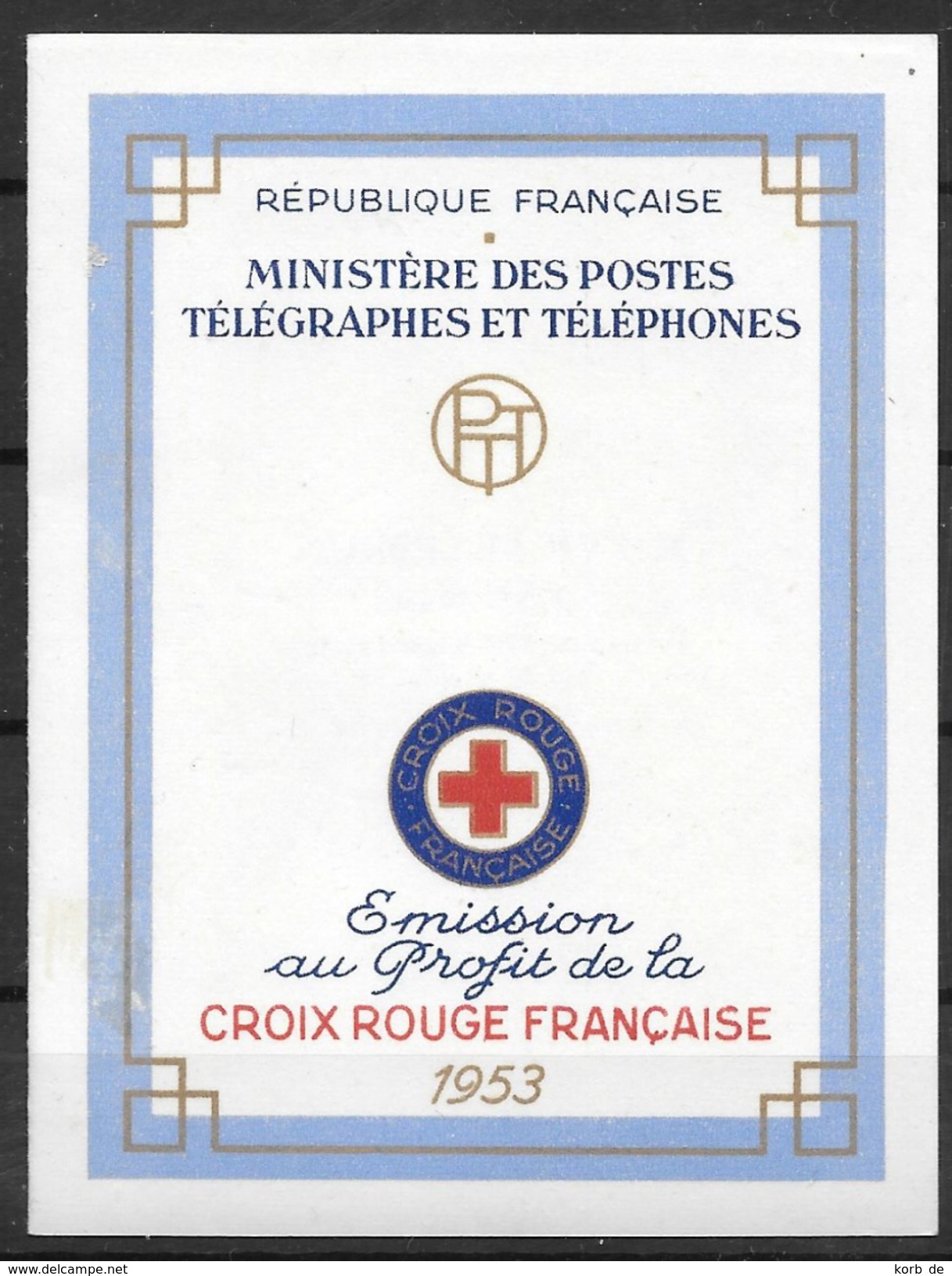 Frankreich 1953 / MiNr.  984 - 985 Markenheftchen  ** / MNH   (o3375) - Croix Rouge