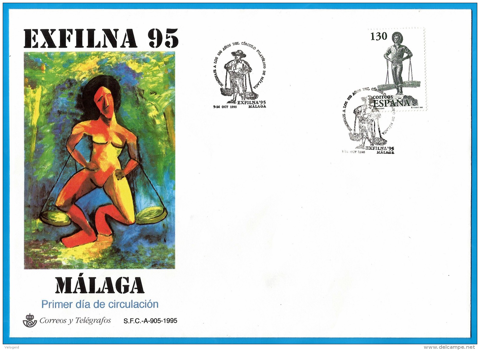 Espa&ntilde;a. Spain. 1995. FDC. EXFILNA 95. Exhibicion Filatelica. Philatelic Exhibition. Malaga - FDC